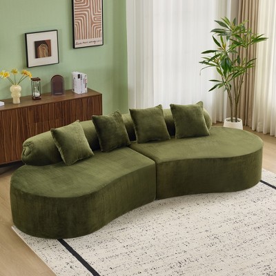 VASIP Modern Minimalist Curved Modular Cloud Sofa, The Light Gray  High - Density Plush Surface ,Soft and Skin - Friendly, for Living Room