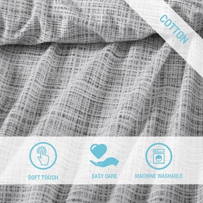 Gray Geometric Cotton Percale Queen Sheet Set