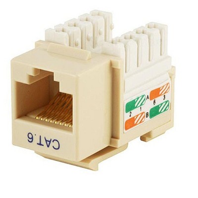 Monoprice Cat6 Punch Down Keystone Jack for 22-24AWG Solid Wire, Beige