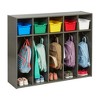 ECR4Kids Streamline 5-Section Coat Locker with Scoop Front Storage Bins, Toddler Size, Grey Wash - 4 of 4