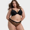 Women's Luxe Stretch Thong Underwear with Lace Waistband - Auden™ Leopard Print - 3 of 3