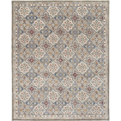 Rylan Transitional Floral & Botanical Taupe/Ivory/Red Area Rug