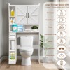 Over The Toilet Storage Cabinet, Bathroom Above Toilet Cabinet Organizer with Paper Holder, Freestanding Toilet Rack with Adjustable Shelves - 4 of 4