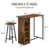 Whizmax Small Bar Table and Chairs Set for 2, 3-Piece Bar Table Set with Storage Drawer & Shelf, Space Saving Table for Small Apartment, Living Room - 3 of 4