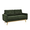 67.7" W Loveseat Sofa, Mid-Century Modern Upholstered Tufted Loveseat With Wooden Legs, Button Tufted Upholstered Small Couch for Bedroom - 4 of 4