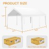 10x20FT Heavy-Duty Carport Canopy – Galvanized Steel Frame, Waterproof & UV-Resistant (White/Grey/Yellow) - 2 of 4