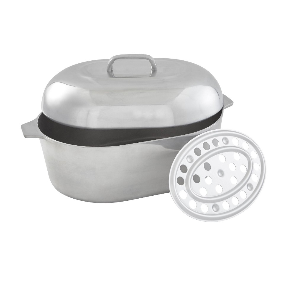 Imusa Usa Heavy Duty Cajun Oval Aluminum Roaster 15 Silver