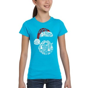 LA Pop Art Santa Pics - Girl's Word Art T-Shirt - 1 of 4
