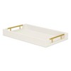 HomeRoots 16" Wood Faux Shagreen Serving Tray With Handles - 4 of 4