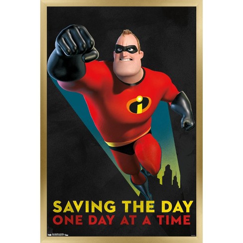 Trends International Disney Pixar The Incredibles 2 Mr Incredible Framed Wall Poster Prints Gold Framed Version 14 725 X 22 375 Target