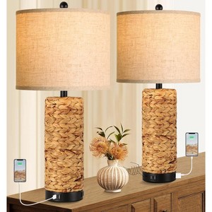 ROTTOGOON Table Lamps for Night Stands Set of 2 - Bedside Lamps with USB C+A 3 Way Dimmable for Bedroom Living Room End Tables Office - 1 of 4