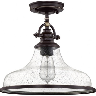 Palladian Bronze Seedy Glass 13.5" Pendant Light