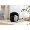 CAVINAS Chenille Fabric Swivel Accent Armchair, Barrel Chair with Black Powder Coating Metal Ring, for Living Room, Bedroom, Dining Room - 3 of 4