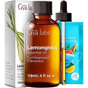 Gya Labs Lemongrass Essential Oil - 4 Fl Oz - for Hair, Skin, Diffuser, Aromatherapy & DIY Candle Making Scent - 1 of 1