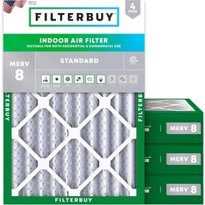 Filterbuy 30x36x4 Air Filter (4-Pack), Pleated MERV 8 Dust Defense Replacement HVAC AC Furnace Filters (Actual Size: 29.50 x 35.50 x 3.63) - 1 of 4