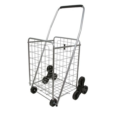 Helping Hand FQ39905 Heavy Duty Metal 3 Wheel Stair Climbing Folding Cart for Shopping, Camping, Sport Events, Much More, Silver