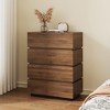 Luck Live Modern 4-Drawer Dresser, Bedroom Storage Cabinet, Tall Vertical Dresser – Walnut Color - 2 of 4
