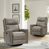 Set of 2 Hilario 30.31''Wide Genuine Leather Swivel Rocker Recliner | ARTFUL LIVING DESIGN - 2 of 4