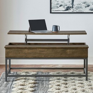 Brown Oak and Sandy Black Lift Top Coffee Table - 1 of 1