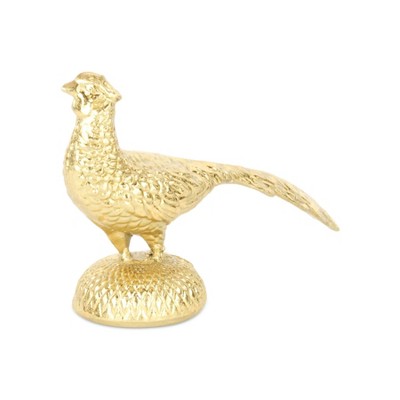 Cheung's Lirondelle Golden Cast Iron Peacock Figurine
