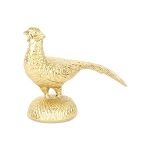 Cheung's Lirondelle Golden Cast Iron Peacock Figurine - 1 of 4