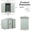 Acekool 8x4 FT Metal Outdoor Storage Shed, Sliding Lockable Door, 4 Vents, Aluminum Frame, White - 4 of 4