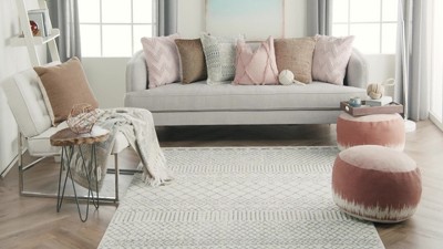 Scandinavian Geometric Soft-Feel Gray Synthetic 5'3" x 7'3" Area Rug