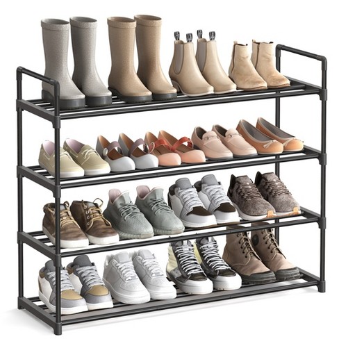 SONGMICS Shoe Rack 4 Tier Shoe Organizer Metal Shoe Storage Shelf popular