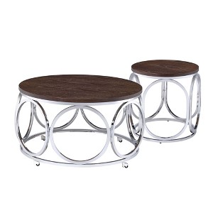 2pc Jayme Occasional Coffee Table & End Table Set Brown - Picket House Furnishings