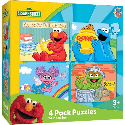 Masterpieces Kids Puzzle Bundle - Sesame Street 4-pack 24 Piece Jigsaw ...