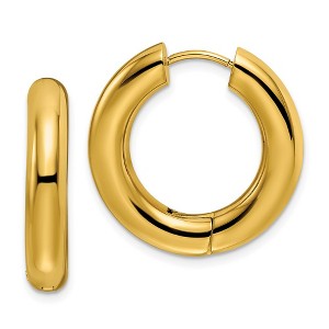 Chisel Stainless Steel Polished Yellow IP-plated 5mm Hinged Hoop Earrings - 1 of 4