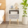 FONTOI Nightstand with Drawer, 2-Tier Storage End Table, Side Table for Living Room Bedroom, White, 11.8"*24.8"*15.8" - 2 of 4