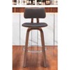 HomeRoots 30" Brown And Wood Brown Faux Leather Swivel Low Back Bar Height Bar Chair - 2 of 4