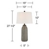360 Lighting Arizona 27 1/2" Tall Modern Southwestern Table Lamps Set of 2 Zig-Zag Black Beige Finish White Shade Living Room Bedroom Bedside - 4 of 4