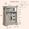 OKD Bathroom Floor Cabinets with Sliding Barn Door & 3 Drawers - 3 of 4
