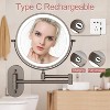 FASCINATE Rechargeable Wall Mounted Lighted Makeup Mirror 1X/10X and 3 Color Lights, 2-Sided Dimmable LED Lights, Extended Arm 360° Swivel - 2 of 4