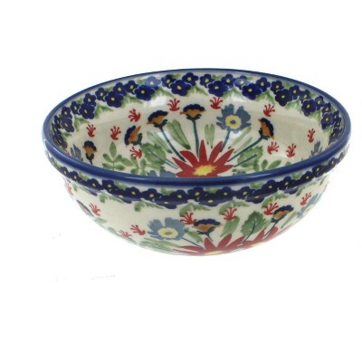  Blue Rose Polish Pottery Jungle Bouquet Dessert Bowl 