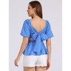 INSPIRE CHIC Women's Square Neck Puff Sleeve Ruffle Trim Blouses - 3 of 4