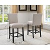 NicBex Round Dining Table for 4 Morden Counter Height Table with Wood Tabletop, 4 Upholstered Chairs and Open Shelf for Dining Room - 3 of 4
