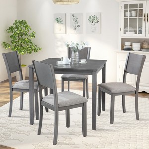 MAYEERTY 4-Pc Wooden Dining Chairs w/Padded Upholstery - Gray Side Chairs for Home - 1 of 4