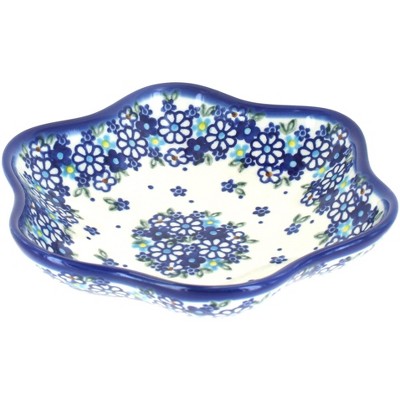 Blue Rose Polish Pottery Daisy Maze Small Daisy Bowl