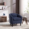 CAVINAS Mid-Century Modern Accent Barrel Chair with Corduroy Upholstery and Wooden Legs, Comfy Single Armchair with Thick Cushions and Pillow - 2 of 4