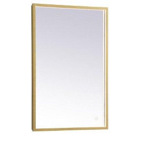 Elegant Lighting Pier 20x30 inch LED mirror with adjustable color temperature 3000K/4200K/6400K in brass - 1 of 4