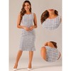 INSPIRE CHIC Women's Tweed Summer Sleeveless Elegant Plaid Bodycon Midi Dress - 2 of 4