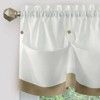 Kate Aurora Country Living Farmhouse 3 Pc Solid Cafe Kitchen Curtain Tier & Tucked Valance Set - 3 of 3