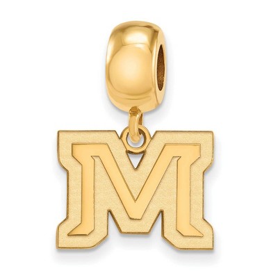 Black Bow Jewelry 14k Yellow Gold Plated Sterling Silver Montana State Bobcats NCAA Bead Charm