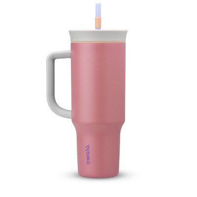 Image of Owala 40oz Stainless Steel Tumbler with Handle - Pink Taupe