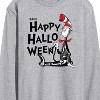 Men's - Dr. Seuss - Happy Halloween Skeleton Cat Long Sleeve Graphic T-Shirt - 2 of 4