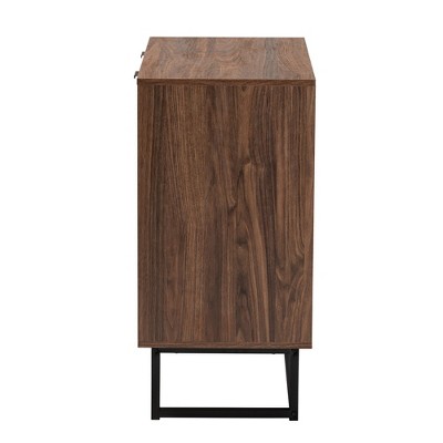 Sadia 31.5'' Walnut Brown Wood Storage Cabinet with Adjustable Shelving