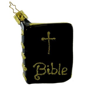 Inge Glas 3.25 In The Bible Ornament Religious Jesus Book Tree Ornaments - 1 of 2